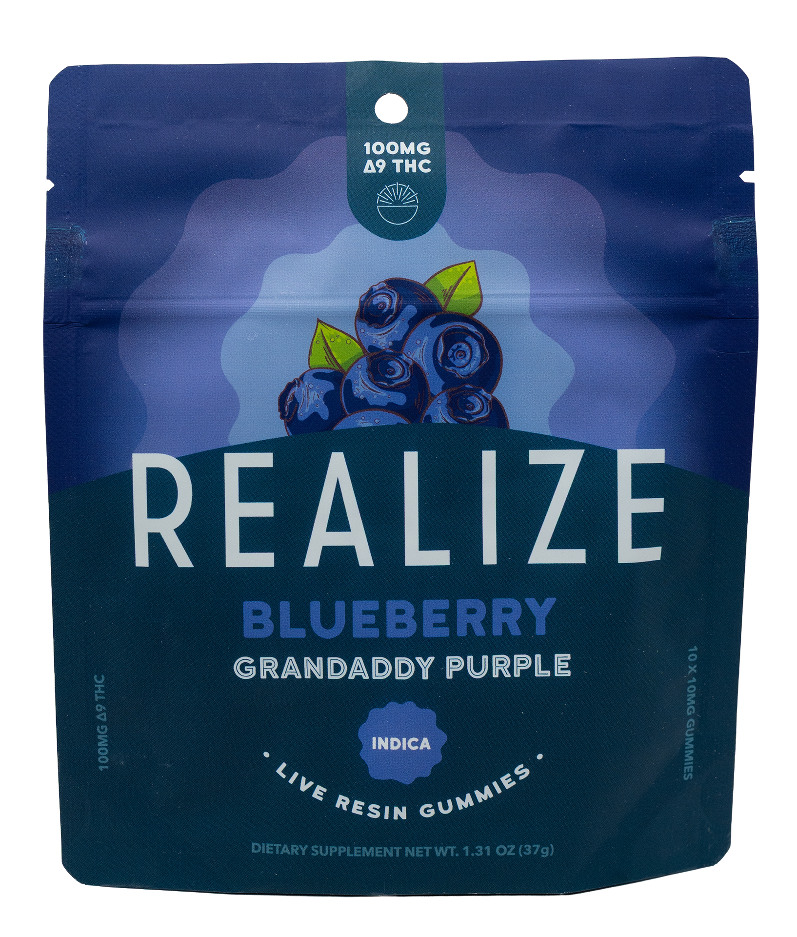 Realize LR Gummies Grandaddy Purple Blueberry flavor